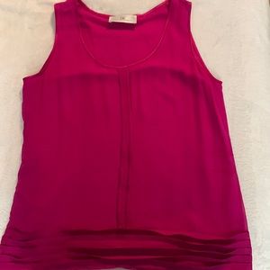 Carolina Herrera Fuchsia Silk Sleeveless Blouse